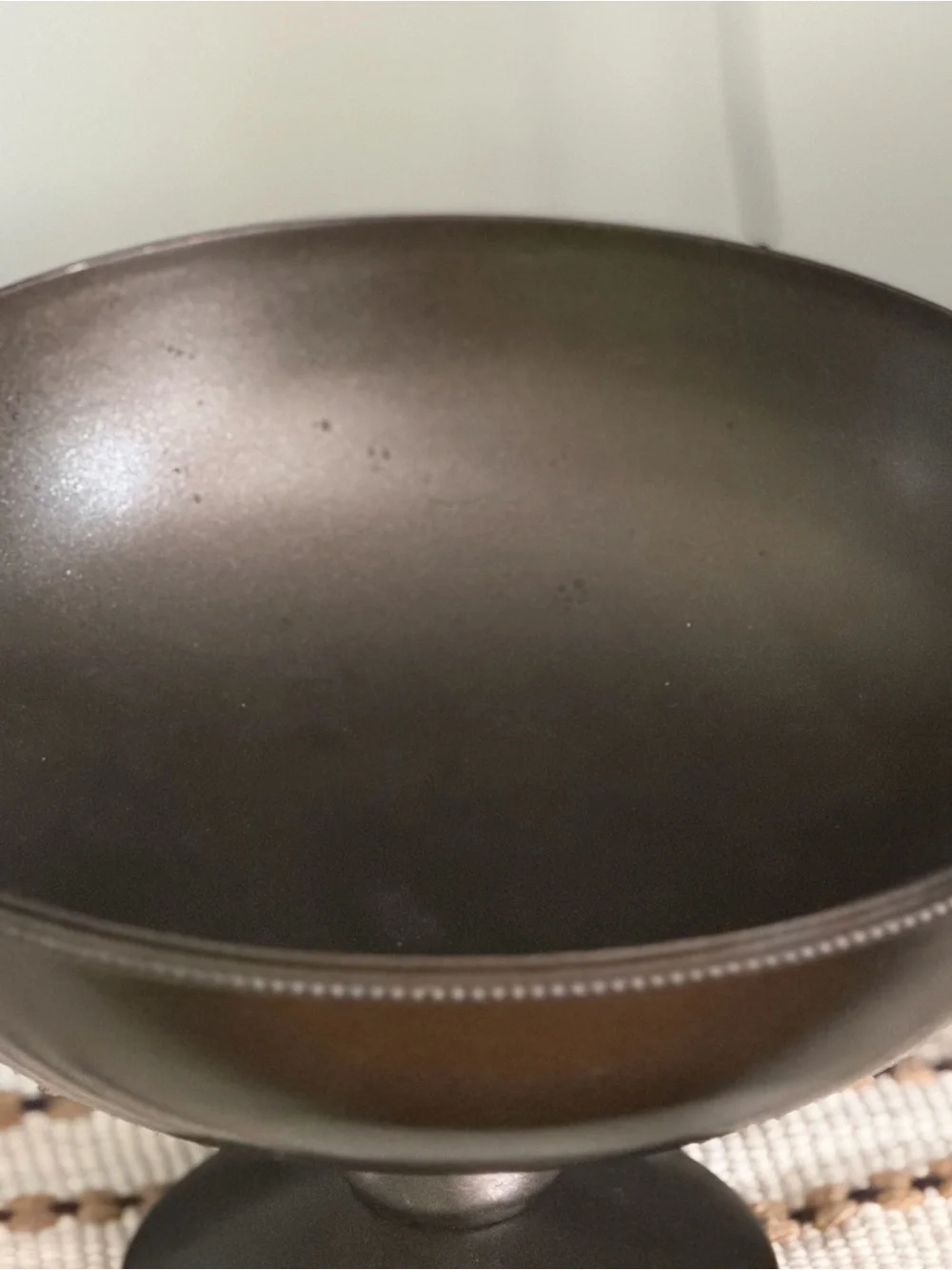 Small pottery barn Pedestal Bowl — Dark Bronze Decorative Centerpiece